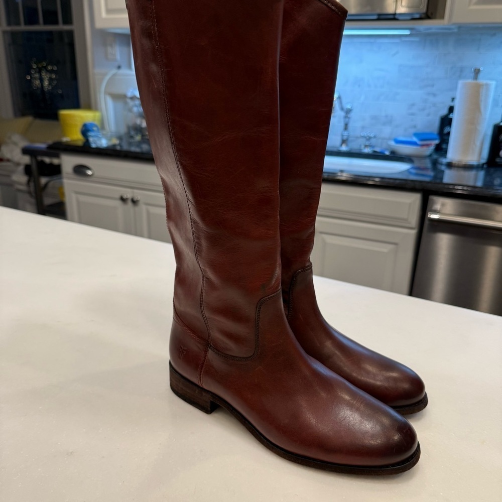 Frye Melissa Button 2 Tall Women’s Leather Boots Redwood Size 6.5 NEW - Picture 5 of 16